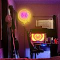 Miniatyrbild 5 av 5: LED smältande smiley ansikte neon skylt dimbar smältande smiley ansikte neon skylt vägg dekoration neon skylt