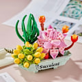 Pikkukuva 4 / 10: Rakennus palikat sarja pöytä bonsai ikuinen vaaleanpunainen sakura kirsikka puu ruukku kasvi 3D malli tee-se-itse mini tiilet lelu