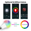 Miniatyrbild 2 av 6: Tuya WiFi Smart Ljus Glödlampa E27 RGB LED Lampa Dimbar Smart Life APP Fjärrkontroll