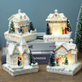 Miniatyrbild 2 av 7: Jul By Vit Underbart Hus  Byggnad Semester Dekorationer Harts Jul Träd prydnad