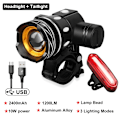 Miniatyrbilde 7 av 7: LED sykkel front lys 2400mAh USB oppladbart MTB sykkel frontlykt
