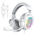 Miniatyrbilde 1 av 6: RGB Gaming Headset med 7.1 Surround Sound/3-EQ/MIC,Over-ear Hodetelefon med In-line Control for PC PS4 PS5 Ampligame-H6W