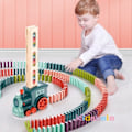Pikkukuva 7 / 8: Lapset Sähkö Domino Juna Auto Setti Ääni & Valo Automaattinen Asiointi Domino Tiili Blocks Koulutus lelu