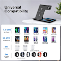 Miniatyrbillede 6 af 7: 3 I 1 Trådløs Oplader Stativ Pad Til iPhone 14 13 12 11 X Apple Watch 8 7 Airpods Foldbar 15W Telefon Hurtig Opladning Dock  Station
