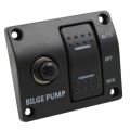 Miniatyrbilde 1 av 4: 3-VEIS  BRYTER PANEL FOR BILGE PUMP  Lensepumpe kontroll bryter marin panel bryter automatisk pumpe