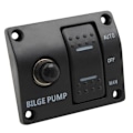 Miniatyrbillede 1 af 4: 3-VEJS  KONTAKT PANEL TIL LÆNDE PUMPE  Lænsepumpe kontrol afbryder marine panel omskifter automatisk pumpe