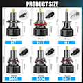 Pikkukuva 4 / 6: Led Auto Ajovalo polttimot 9005/HB3 60000LM Valot  Turbo Bi Led