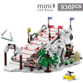 Pikkukuva 6 / 6: Creative Talvi Ski Resort Building Block MOC Small Particle Assembly Sets Friends Ski Park Puzzle Lelut