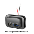 Miniatyrbilde 6 av 8: 36W QC3.0+PD Dobbel USB Port lader Bil RV Rask lader Socket Adapter Strøm Uttak Vanntett