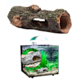 Miniatyrbilde 4 av 5: Akvarium Ornament Hut Hull Tømmerstokk Tre Tunnel Hutte Fisk Tank Dekorasjon