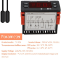 Miniatyrbilde 3 av 6: Termoregulator Temperatur Kontroller Kjøleskap Avriming Alarm Varme Kontroll med Dobbel NTC sensor