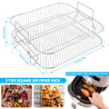 Miniatyrbilde 2 av 7: Air Fryer Rack Rustfritt Stål Grill Dehydrator Stativ Air Fryer Stable Steamer Roasting Rack Kjøkken Tilbehør