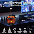 Miniatyrbilde 3 av 7: Eterisk Olje Diffuser Luftfukter Aroma Diffuser Aromaterapi Vulkan Luftfukter med flamme & Volcano Mist Mode 2 Colors Timer