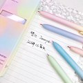 Miniatyrbillede 2 af 6: Gradient Farve Skrive Pen Sort Refill Gel Ink Pen Soft Touch Papery Pen