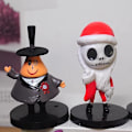 Miniatyrbillede 5 af 7: Mareridt Før jul Jack Skellington Pvc Action Figur Samling Model Boble Hoved Dukker Legetøj