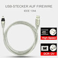 Miniatyrbillede 4 af 4: USB Data Kabel IEEE 1394 4 Pin til USB Mini Stik Firewire