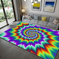 Miniatyrbilde 6 av 7: 3D Vortex Illusion Teppe Entré Dør Gulv Matte Abstrakt Geometrisk Optisk Dørmatte Sklisikre Gulv Matte
