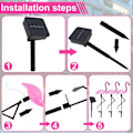 Miniatyrbillede 3 af 9: 3 STK Flamingo Solar Lys IP55 Vandtæt LED Pink Flamingo Stake Lys Landskab Jord Lampe
