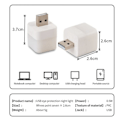Miniatyrbilde 6 av 8: USB liten nattlys LED øyebeskyttelse firkantet leselys
