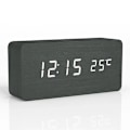Miniatyrbild 1 av 5: Trä Digital Väckarklocka LED Väckarklocka med Temperatur Skrivbord Klockor