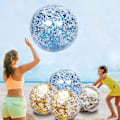 Miniatyrbild 2 av 4: 40cm Uppblåsbar Glitter Beach Ball Sommar Vatten Lek Paljetter Bolar Utomhus Sim Pooler Fest leksaker