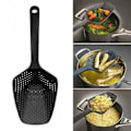 Miniatyrbillede 8 af 8: Bærbar Nylon Køkken Suppe Ske Sine Farverig Slev Anti-skoldning Skimmer Fry Mad Mesh Handy Filter Disk