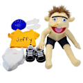 Miniatyrbillede 1 af 7: Tegnefilm Jeffy Hånd Dukke Plushie Legetøj Udstoppet Dukke Blød Figurin Sove Pude Pædagogisk Legehus Børn