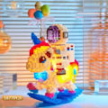Miniatyrbillede 2 af 4: Astronaut Byggeklodser Med LED Lys Bekendelse ballon Hval Astronaut Mini Diamant Klodser