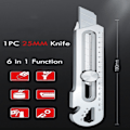 Miniatyrbild 6 av 11: Aluminium Legering 6 i 1 Ficka Utility Kniv Multifunktionell Heavy Duty Låda Cutter
