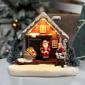 Miniatyrbilde 4 av 6: Jul pynt snø scene landsby hus vinter pynt sett