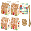 Miniatyrbilde 5 av 7: 24 stykker jul hus form godteri boks gave poser jul diy kaker godteri emballasje esker