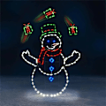 Miniatyrbild 7 av 9: LED Gräsmatta Lampor Snöboll Fight Aktiv Ljus Snöre Ram Dekor Semester Fest Jul