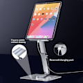 Miniatyrbillede 6 af 7: Legering Sklidende stang tilbagetrækbar foldbar tablet stander holder