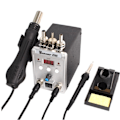 Miniatyrbilde 7 av 7: Loddestasjon 8586 760W 2 1 Digital Display SMD Omarbeid Varm luft pistol loddejern