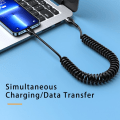 Miniatyrbilde 8 av 8: 66W 5A Rask Lading Type C kabel 3A Mikro USB Fjær Bil USB kabel
