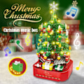 Miniatyrbilde 3 av 5: By juletre Roterende Musikk Eske Bygning Klosser Venner Julenissen LED Lys Skinner Xmas Klosser Leker