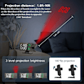 Miniatyrbillede 3 af 6: 180° Arm Projektion Digital Alarm Ur Temperatur Fugtighed Nat Tilstand Snooze Tabel Ur