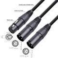 Pikkukuva 3 / 7: 50cm XLR jakaja kaapeli naaras kaksois uros Y-jakaja 3nasta tasapainotettu linja folio punottu suojattu