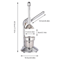Miniatyrbild 6 av 7: Hand Press Juicer Maskin Professionell Citrus Juicer Hand Press Citrus Squeezer Machine Rostfritt Stål Citron Juicer