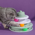 Miniatyrbild 2 av 3: 4 nivåer katt leksak torn skivbord rulle bollar leksaker interaktiv intelligens träning spår pussel