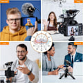 Miniatyrbild 2 av 7: Kamera Mikrofon med Shock Mount, Gain Control och Deadcat, Video Shotgun Microphone