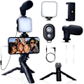 Miniatyrbillede 1 af 8: Smartphone Vlogging Kit til iPhone Android med Stativ Mini Mikrofon Starter Vlog kit