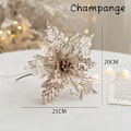 Miniatyrbillede 10 af 10: Glitter kunstig jule blomster jule træ pynt hjem falske blomster jule pynt
