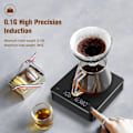 Miniatyrbild 4 av 7: Digital kaffe våg med timer LED skärm espresso USB 3kg max.vikt 0,1g hög precision mått i oz/ml/g kök våg