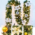Miniatyrbillede 5 af 9: LED Blomster Guirland Krans Til Døre Hængende Jule Ornamenter Kunstig Xmas Træ Jule Dekoration