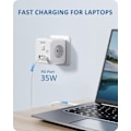 Miniatyrbild 6 av 7: Power Strip Vägg Socket med  USB QC  Typ C PD 35W Snabb Laddare Adapter