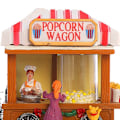 Miniatyrbilde 4 av 6: LED opplyst jul landsby hus flerfarget jul ferie landsby med musikk jul landsby popcorn hus