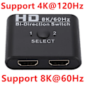 Miniatyrbilde 9 av 9: Profesjonell 4K x 2K HDMI Switch Bi-Direction 2 Porter HDMI Splitter Switch for bærbar PC Xbox PS3/4 TV Box to Monitor