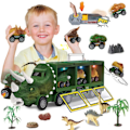 Miniatyrbillede 2 af 6: Dinosaur Transport Legetøj Lastbil Træk Tilbage Køretøjer Dino Container Opbevaring Bil