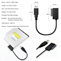 Pikkukuva 6 / 7: PzzPss USB 2.0 Mini Sata II 7+6 13Pin sovitin muunnin kaapeli kannettavalle CD/DVD ROM Slimline asema muunnin HDD Caddy